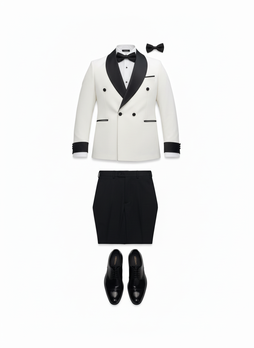 White Double-Breasted Tuxedo