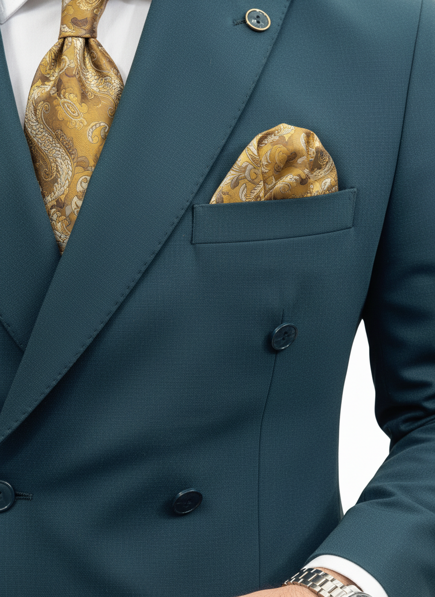 Green Double-Breasted Suit