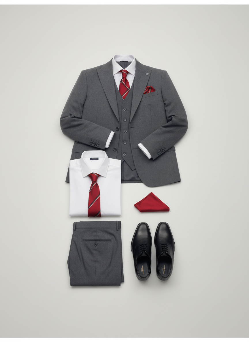 Grey 3-Piece Formal Suit