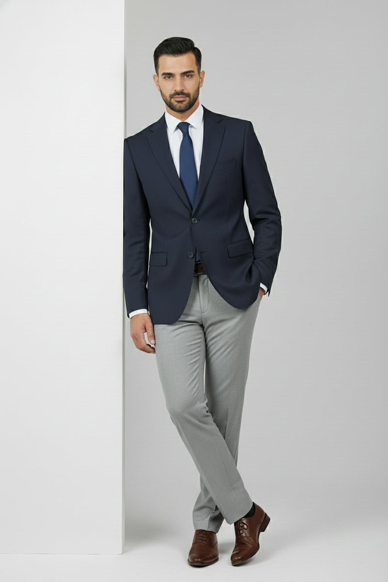 Navy & Grey Combination Suit