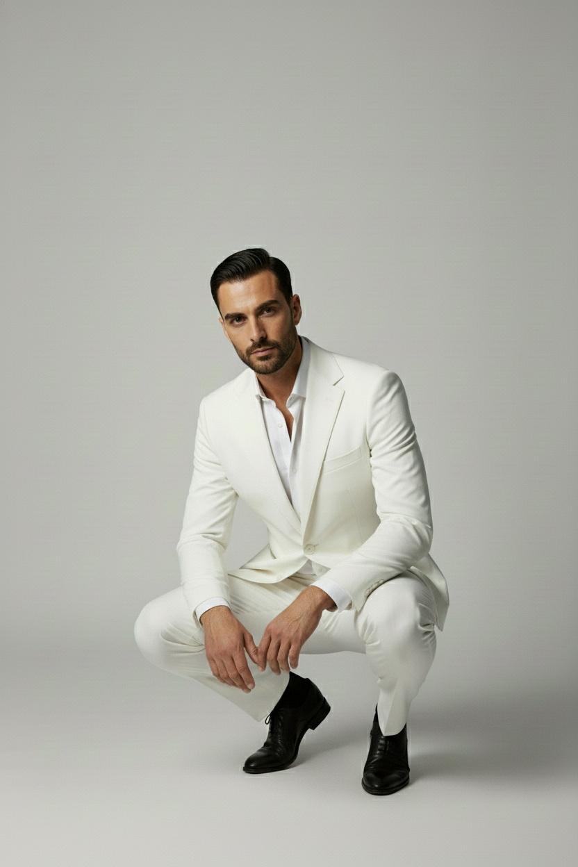 White Two-Piece Performance Suit