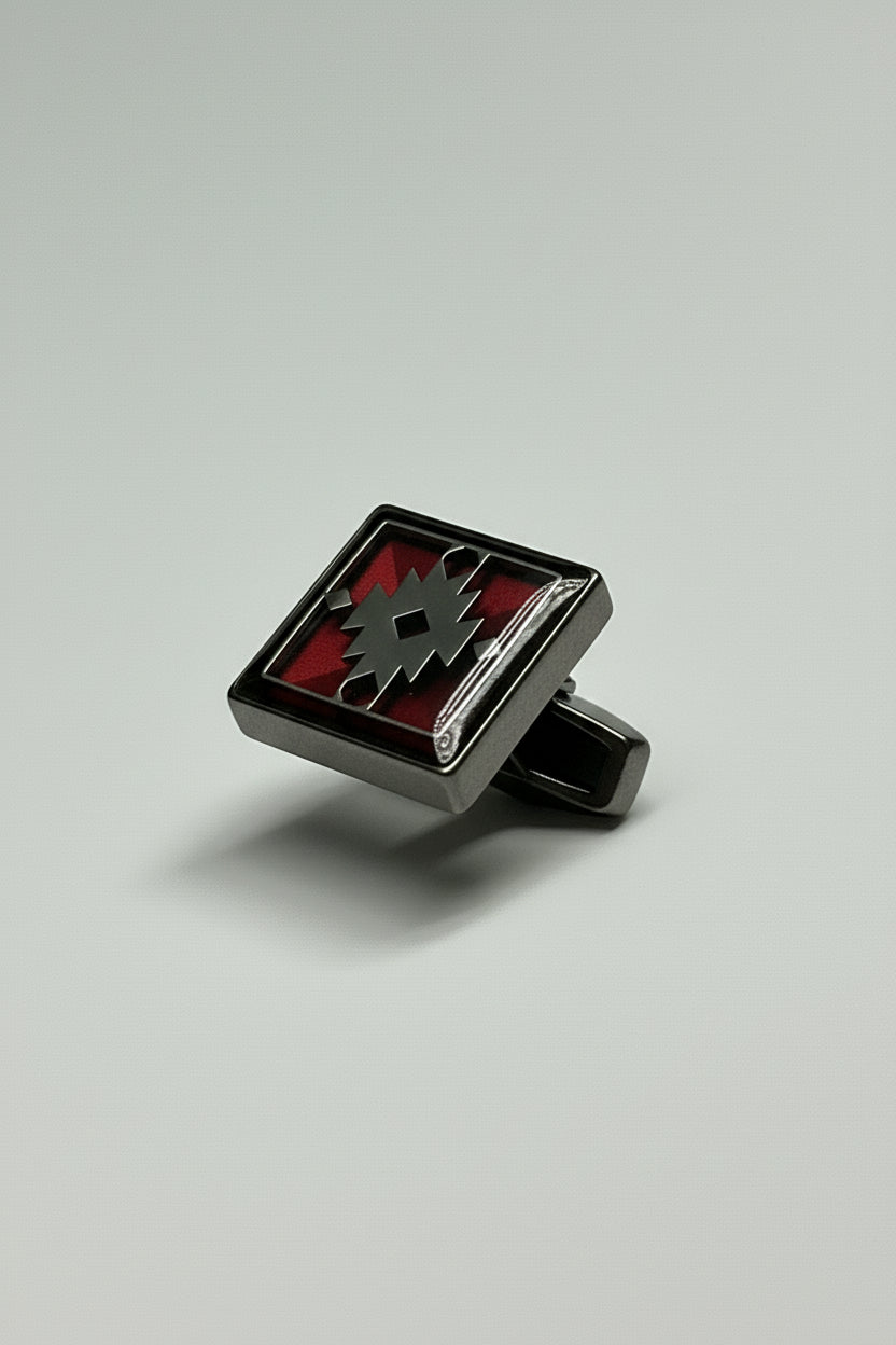 Red Enamel Square Cufflinks