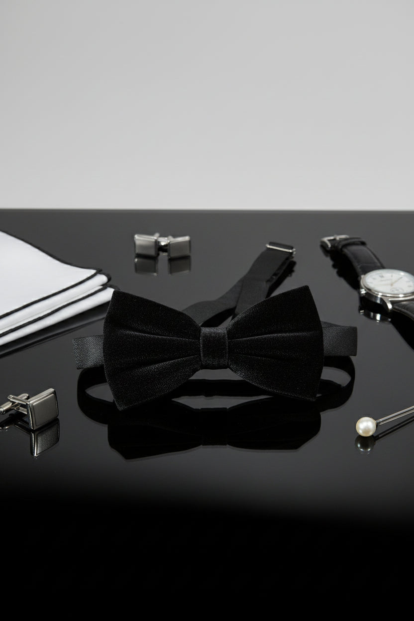 Black Velvet Bow Tie (Classic Style)