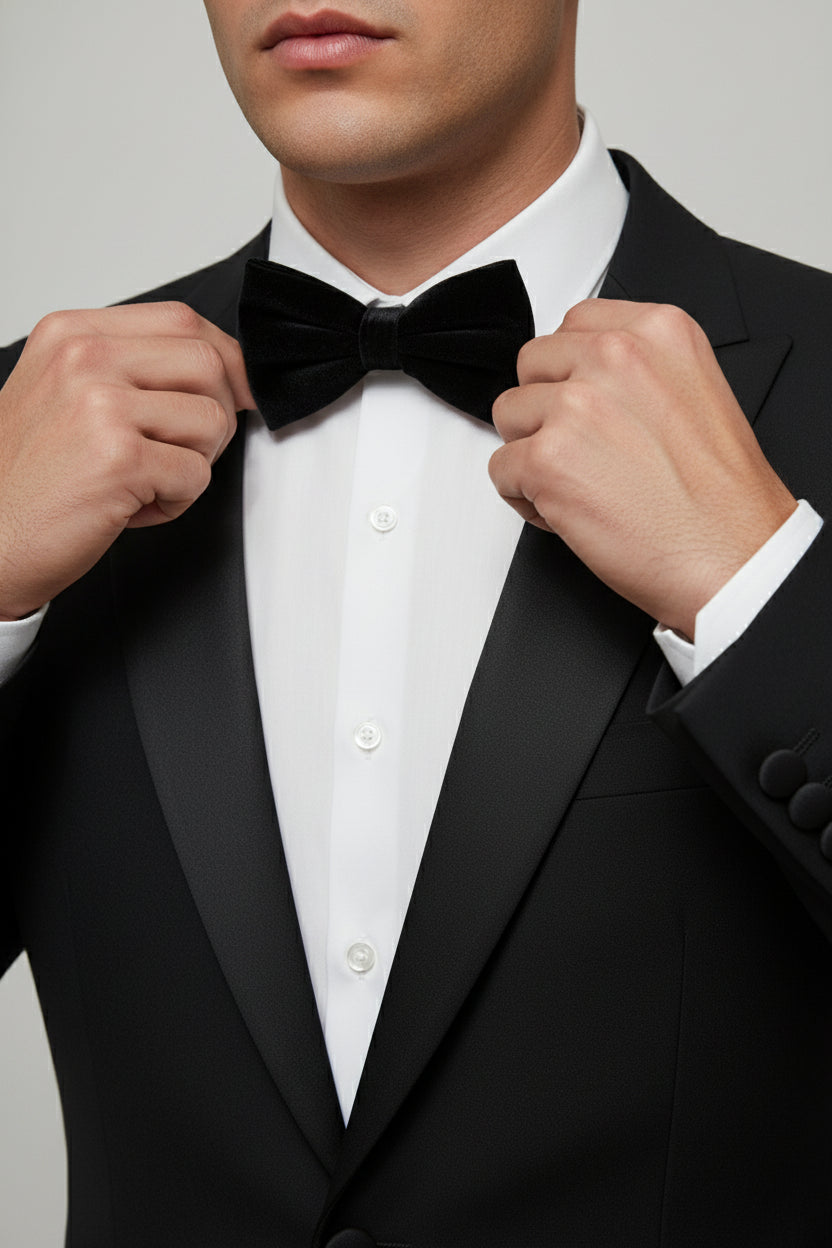 Black Velvet Bow Tie (Classic Style)