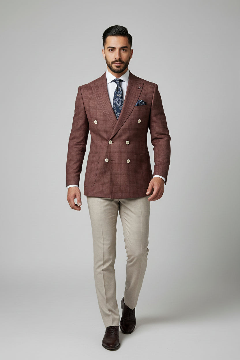 Rust & Beige Combination Suit