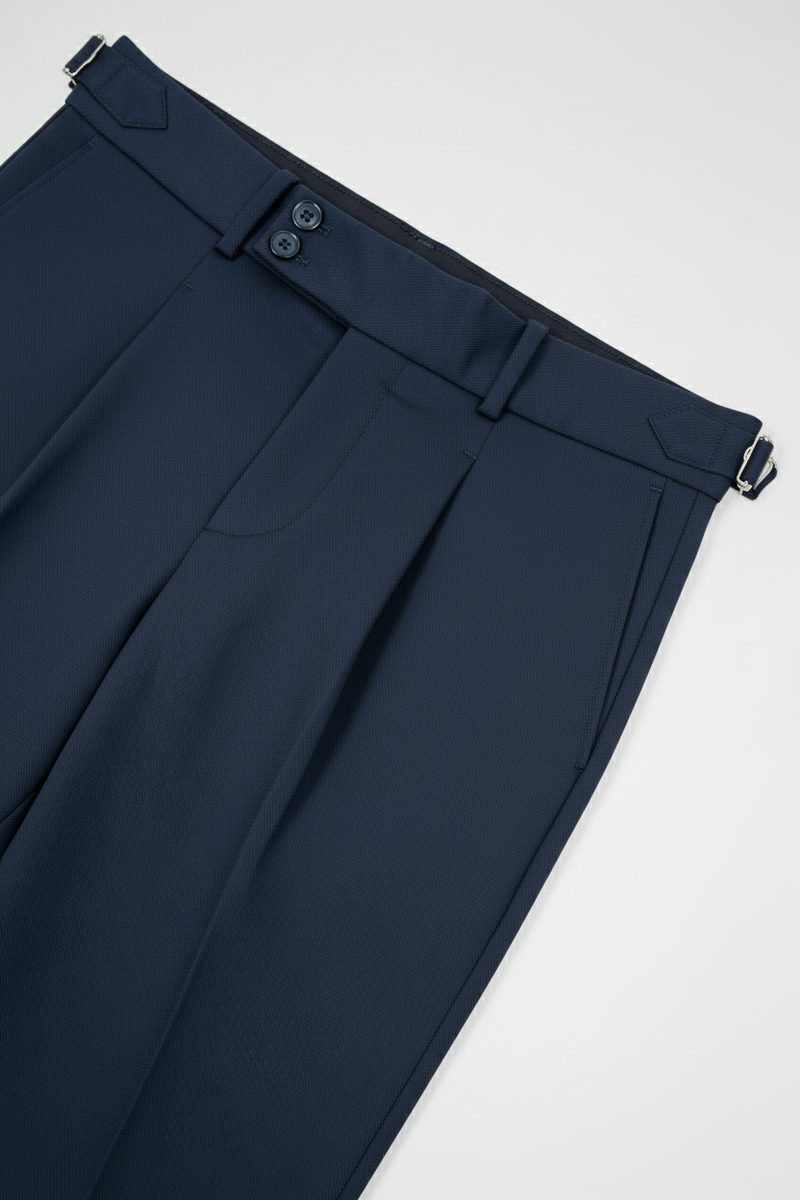 High-Waisted Navy Pants