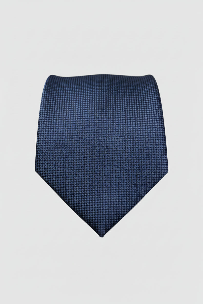 Navy Textured Silk Tie