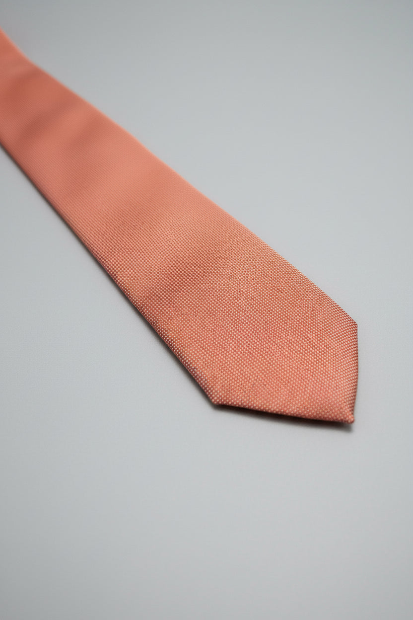 Coral Textured Silk Tie