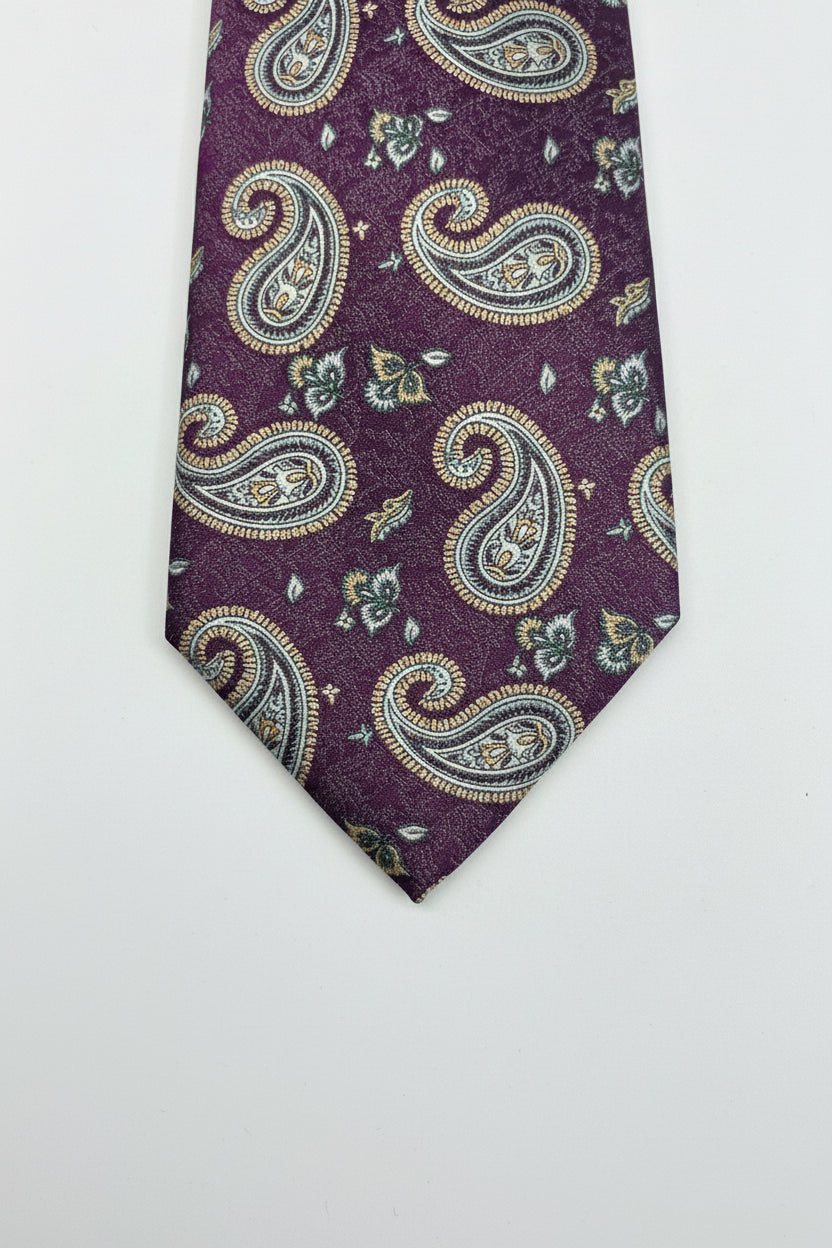 Burgundy Paisley Silk Tie