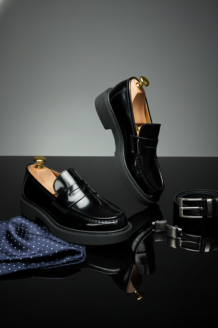 Black Patent Leather Loafers