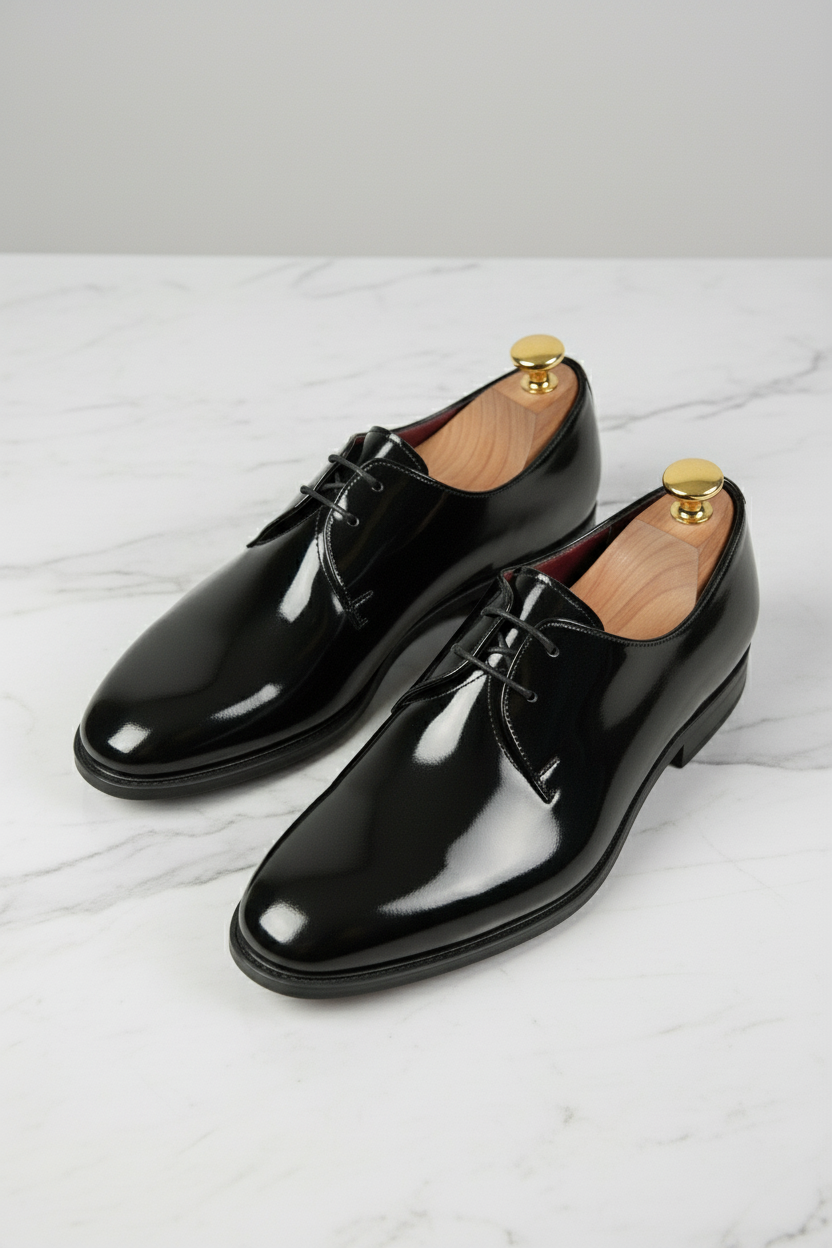 Black Patent Leather Oxford Shoes