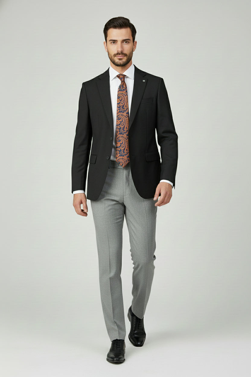 Black & Grey Combination Two-Piece Suit