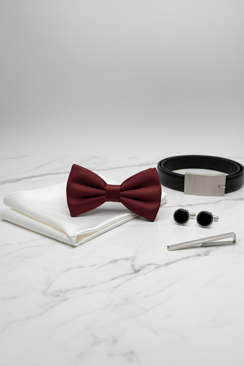 Red Satin Bow Tie