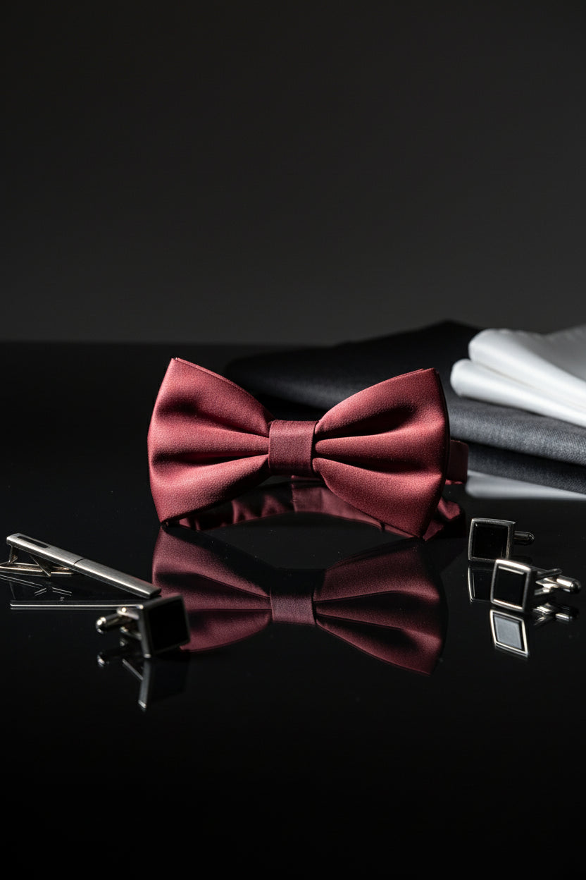 Red Satin Bow Tie