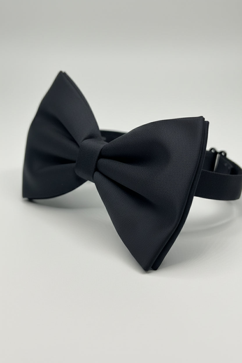 Black Satin Bow Tie