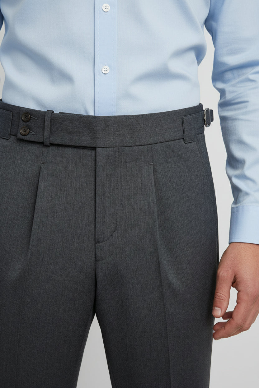 Charcoal Gray High-Waisted Pants