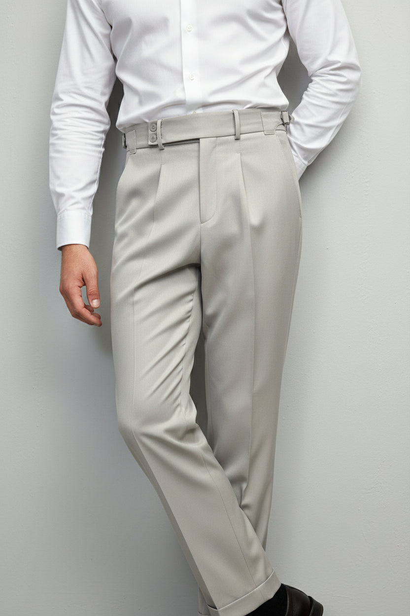 Stone Beige High-Waisted Pants