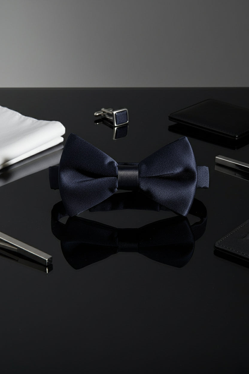 Navy Velvet Bow Tie