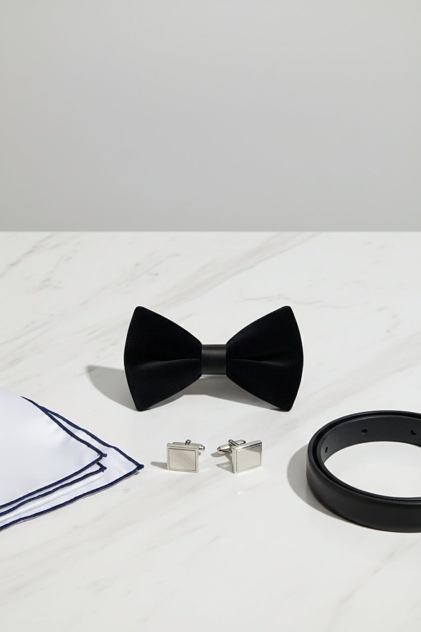Navy Velvet Bow Tie