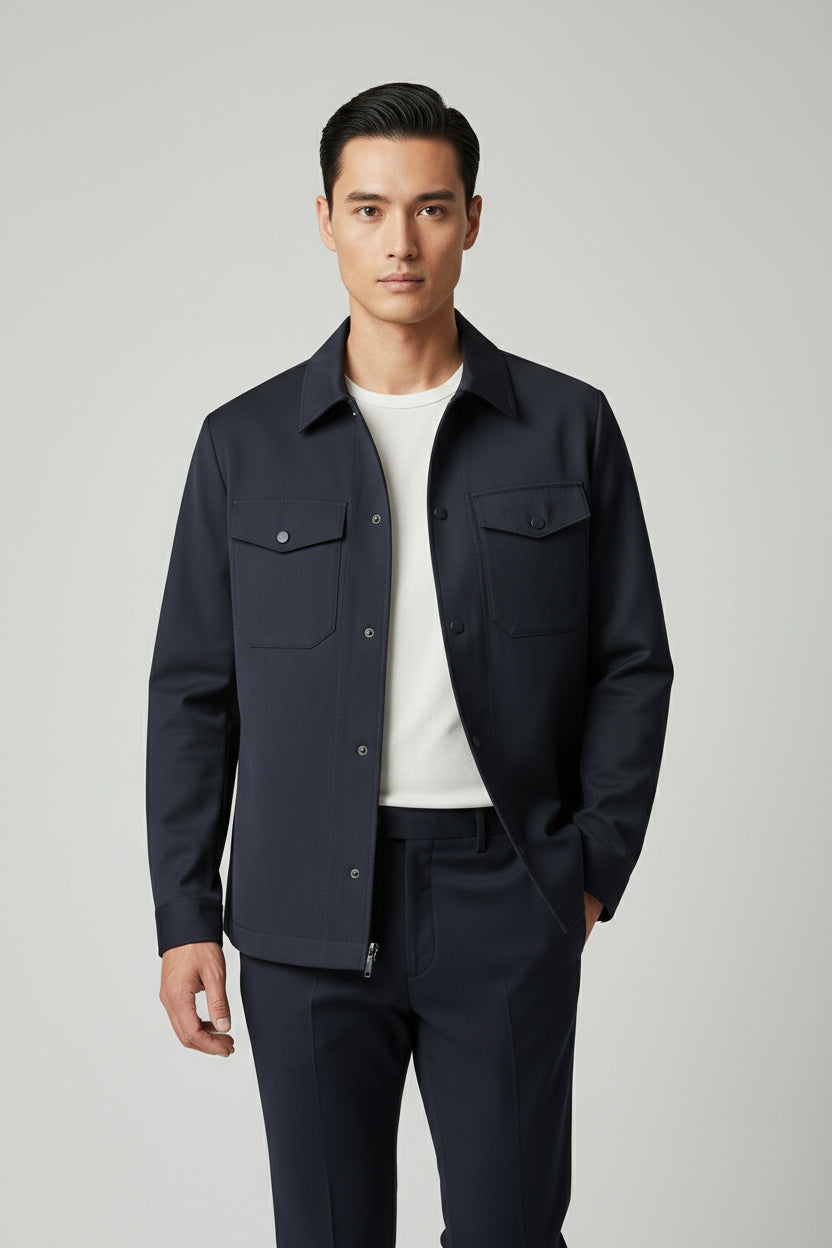 Navy Modern Safari Suit