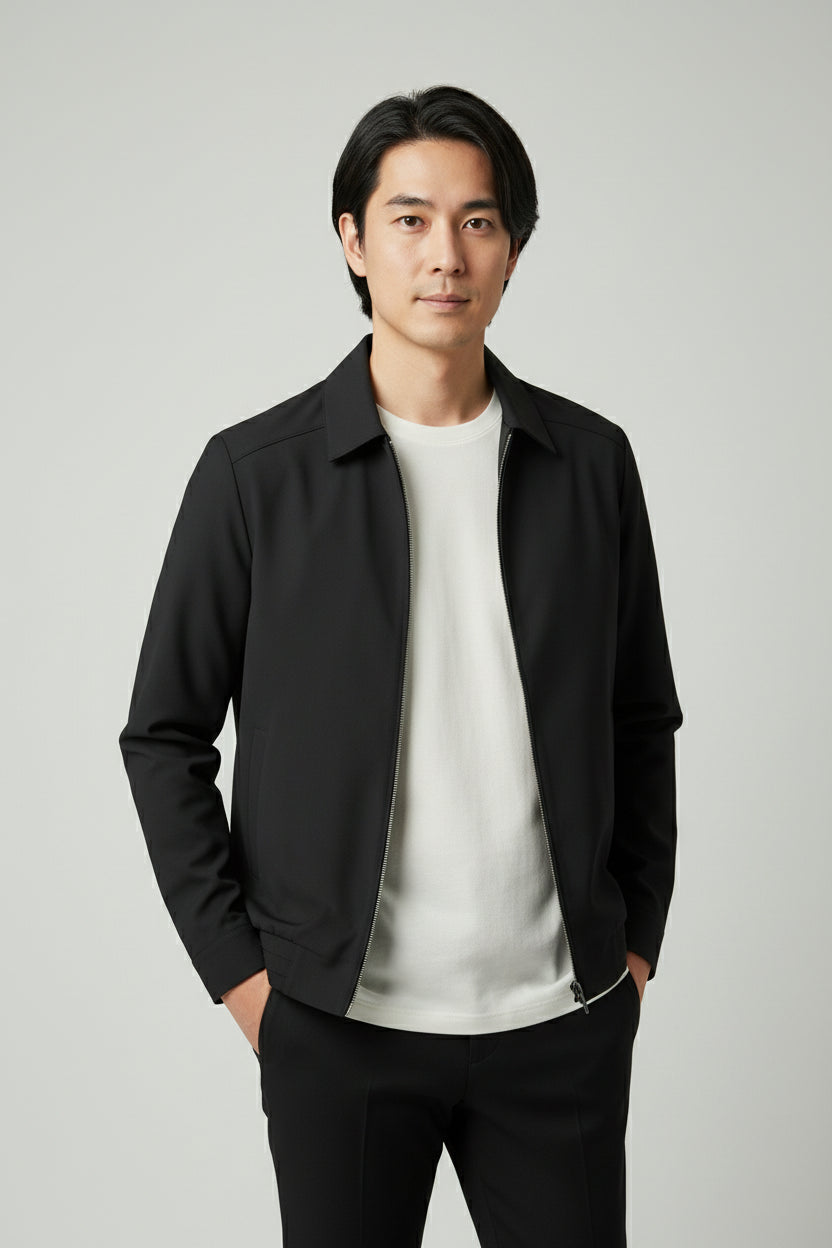 Black Zip-Up Safari Suit