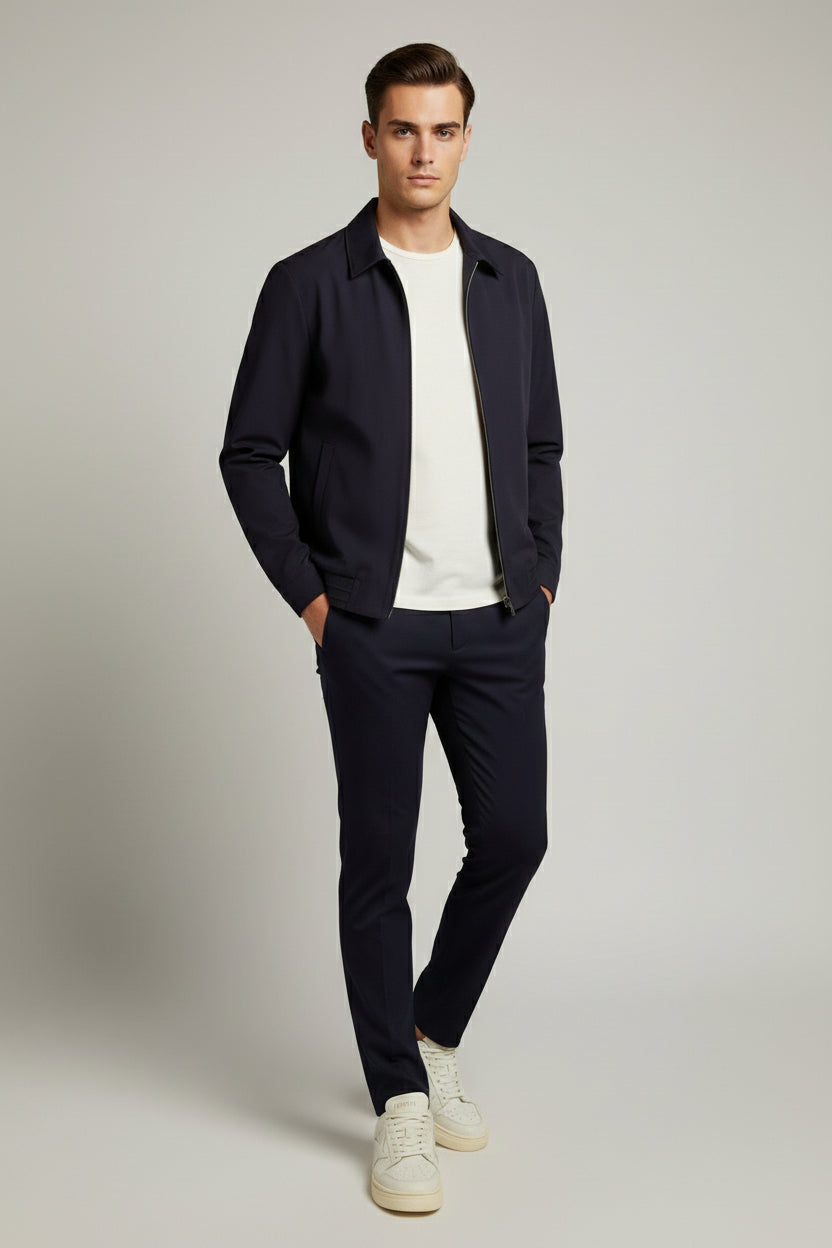 Navy Zip-Up Safari Suit