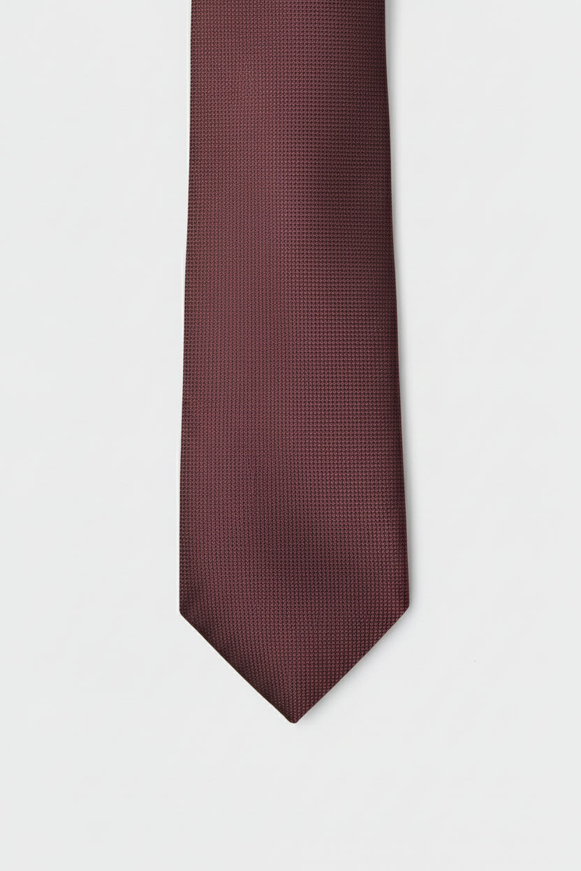 Maroon Textured Silk Tie