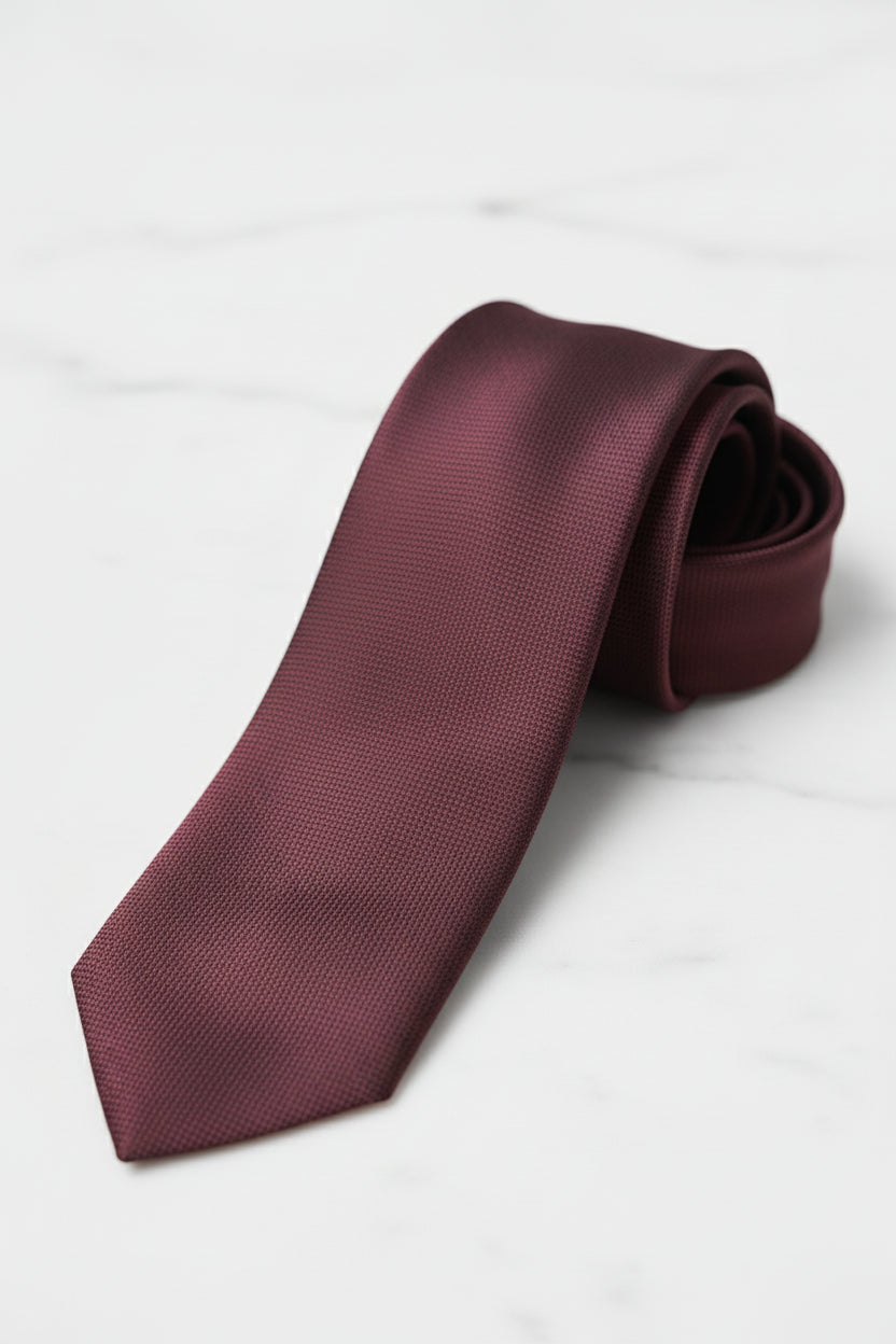 Maroon Textured Silk Tie