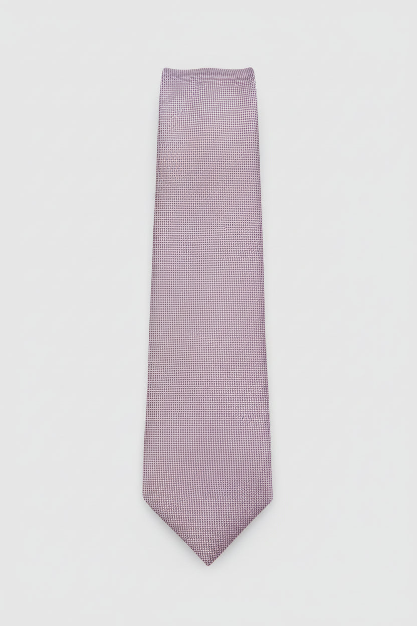 Pink and Navy Patterned Silk Tie