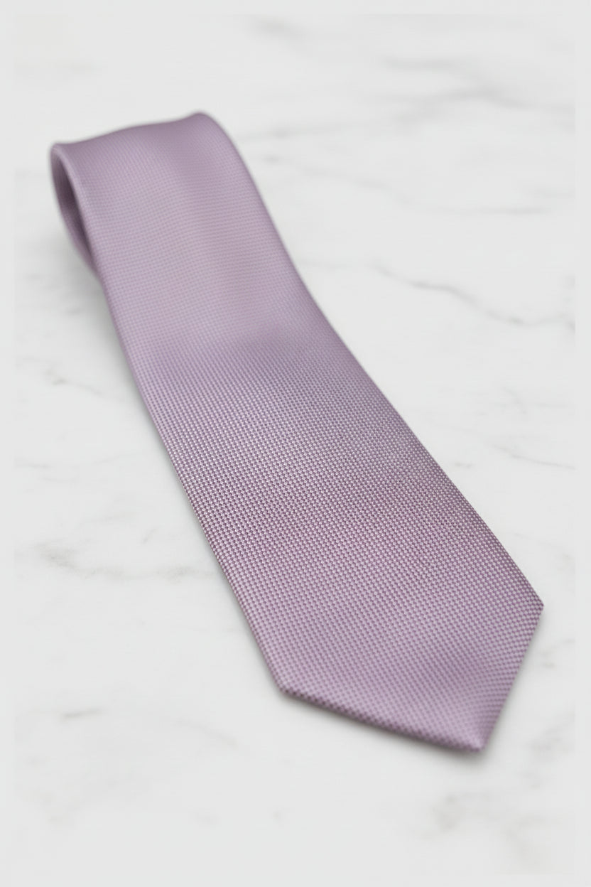 Pink and Navy Patterned Silk Tie
