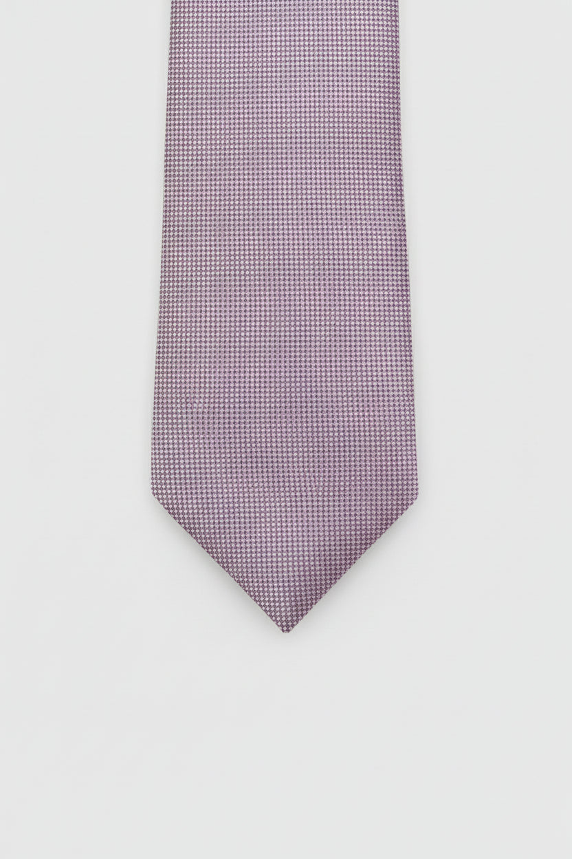 Pink and Navy Patterned Silk Tie