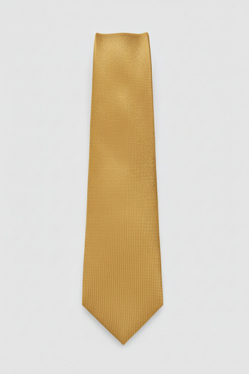 Gold Textured Silk Tie