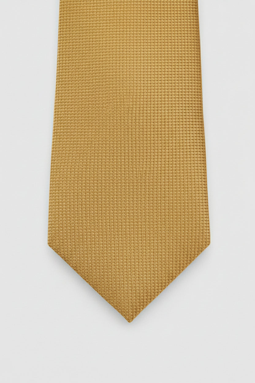Gold Textured Silk Tie