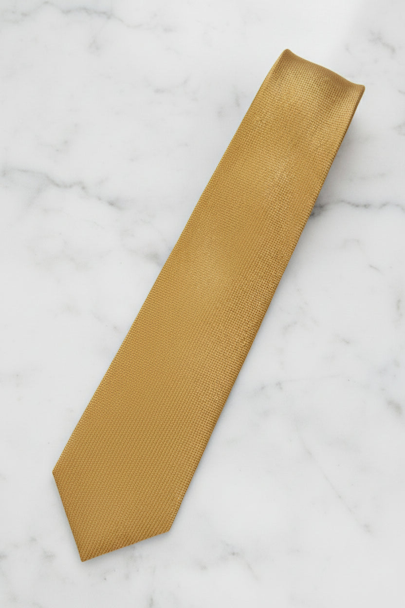 Gold Textured Silk Tie