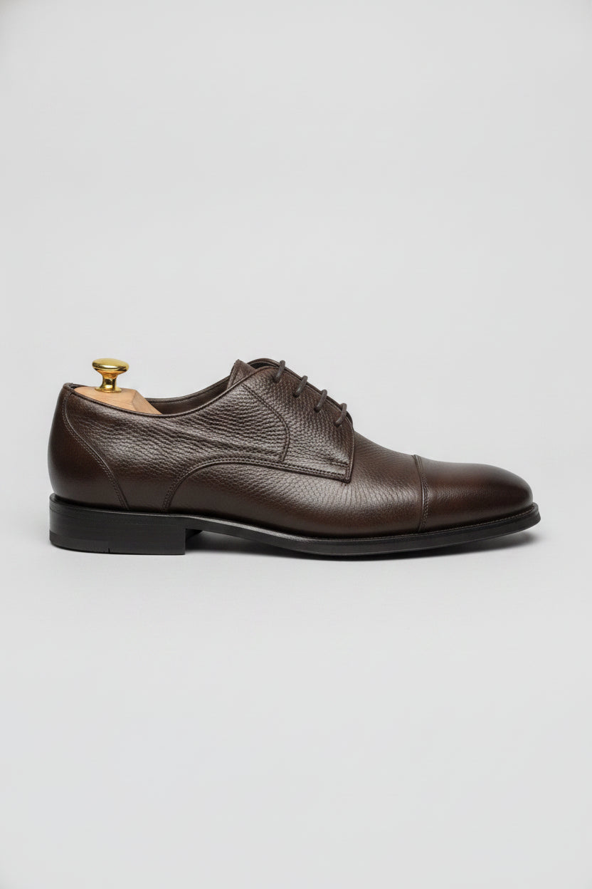 Dark brown leather Derby shoes, lace-up, formal - Suit Sartoria UAE