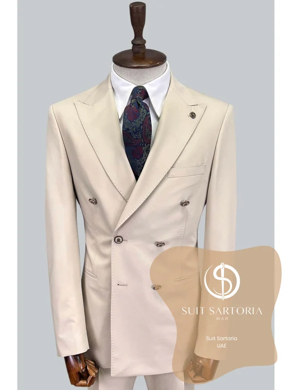 Suit Sartoria Beige Double Breasted Suit