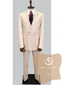 suit sartoria uae beige double breasted suit FXTDyG