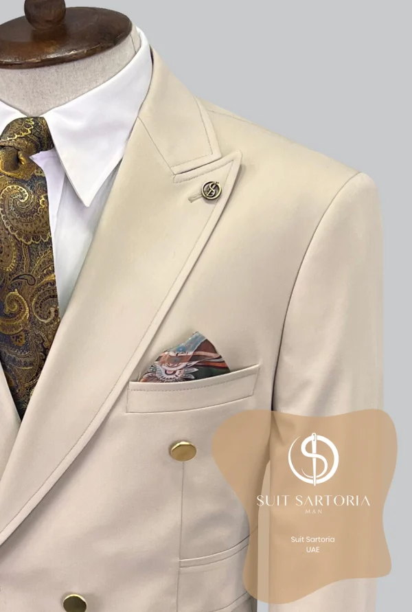 Suit Sartoria Beige Double Breasted Suit