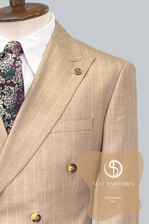 Suit Sartoria Beige Double Breasted Suit