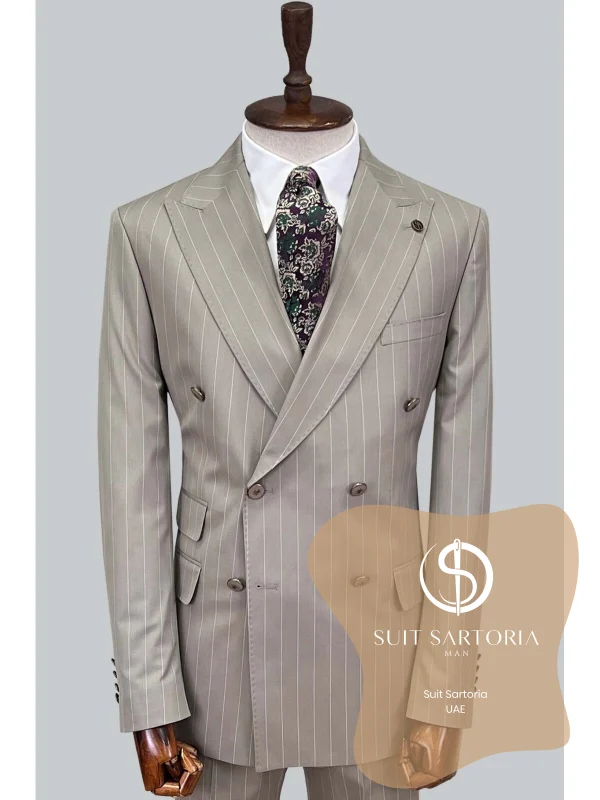 Suit Sartoria Beige Double Breasted Suit