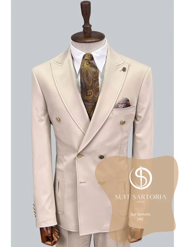 Suit Sartoria Beige Double Breasted Suit