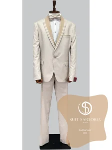 suit sartoria uae big sizes removable lapel beige tuxedo MjHQHk