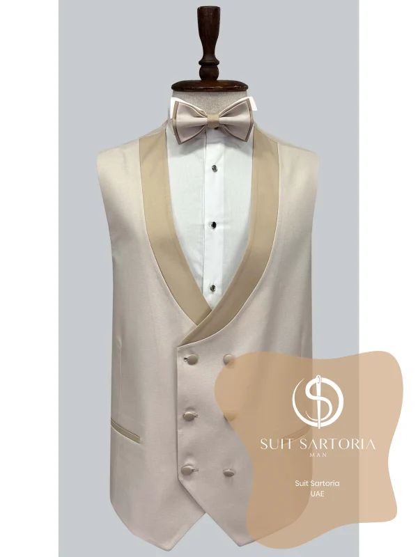 Suit Sartoria Big Sizes Removable Lapel Beige Tuxedo