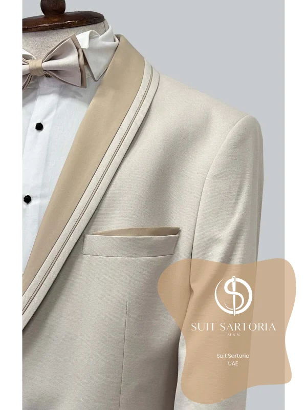 Suit Sartoria Big Sizes Removable Lapel Beige Tuxedo