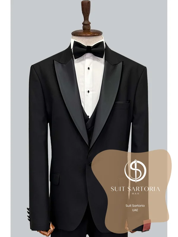 Suit Sartoria Big Sizes Removable Lapel Black Tuxedo