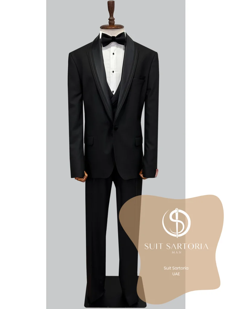 Suit Sartoria Big Sizes Removable Lapel Black Tuxedo