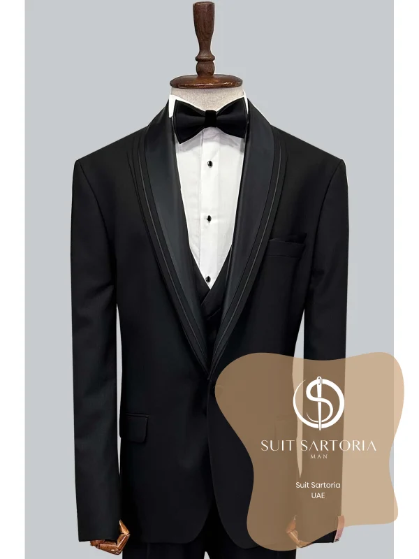 Suit Sartoria Big Sizes Removable Lapel Black Tuxedo