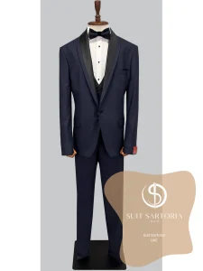 suit sartoria uae big sizes removable lapel navy blue tuxedo ffETYR