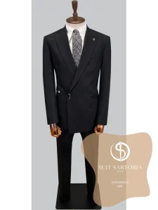 suit sartoria uae black double breasted suit DXiVm2