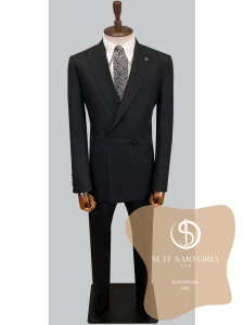 suit sartoria uae black double breasted suit JHMfn0